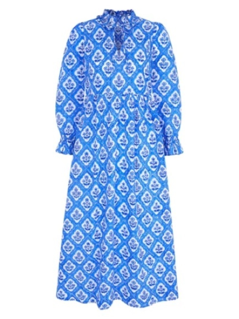 Pink City Prints Women's Ocean Trellis Mumbai Dress In Blue | M